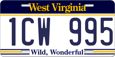 WV license plate 1CW995