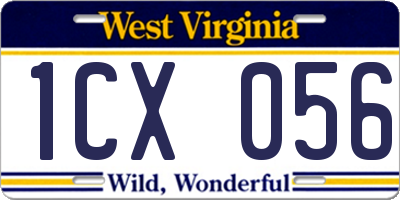 WV license plate 1CX056