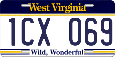 WV license plate 1CX069