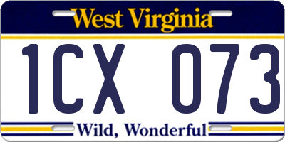 WV license plate 1CX073