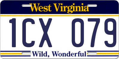 WV license plate 1CX079
