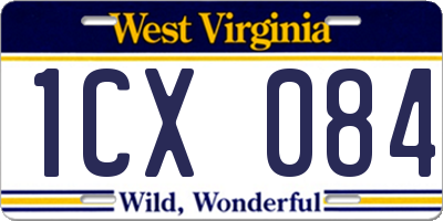 WV license plate 1CX084