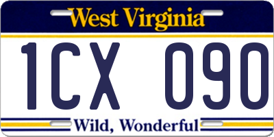 WV license plate 1CX090