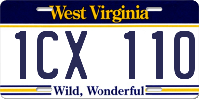 WV license plate 1CX110