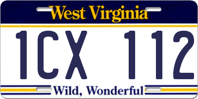 WV license plate 1CX112