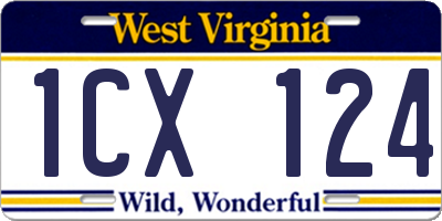 WV license plate 1CX124