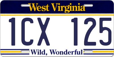 WV license plate 1CX125