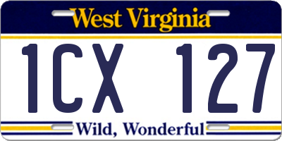 WV license plate 1CX127