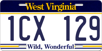 WV license plate 1CX129