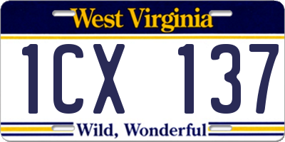 WV license plate 1CX137
