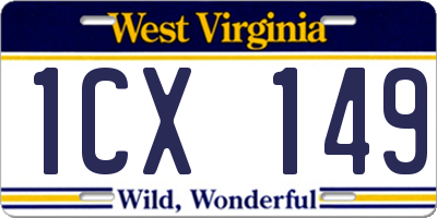 WV license plate 1CX149