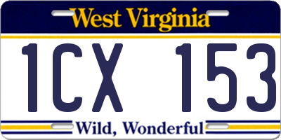 WV license plate 1CX153