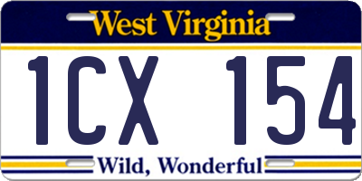 WV license plate 1CX154