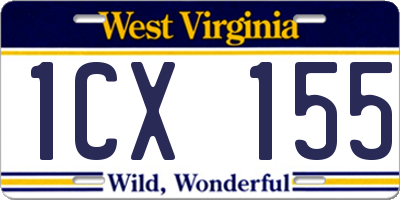 WV license plate 1CX155