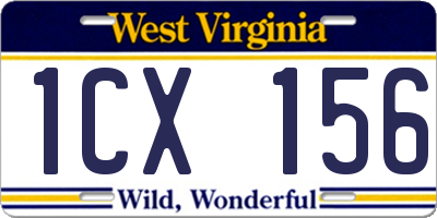 WV license plate 1CX156