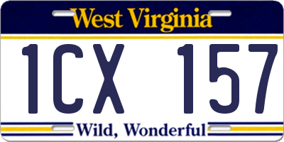 WV license plate 1CX157
