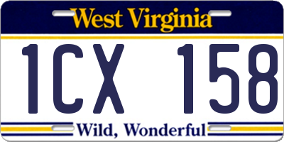 WV license plate 1CX158