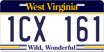 WV license plate 1CX161