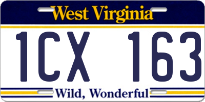 WV license plate 1CX163
