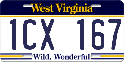 WV license plate 1CX167
