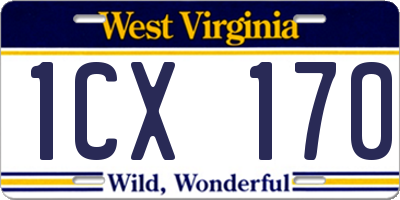 WV license plate 1CX170