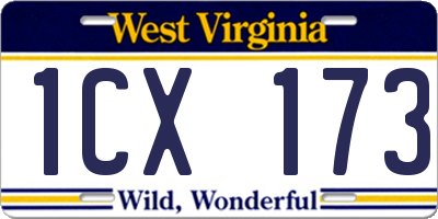 WV license plate 1CX173