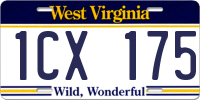 WV license plate 1CX175