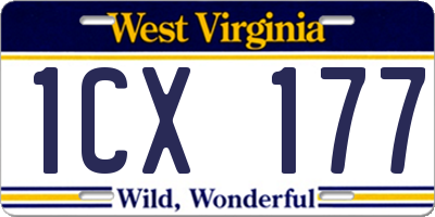 WV license plate 1CX177