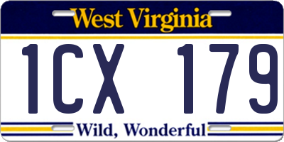 WV license plate 1CX179