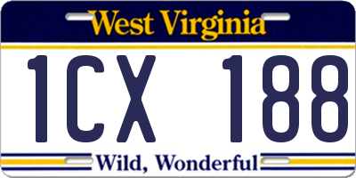 WV license plate 1CX188