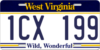 WV license plate 1CX199