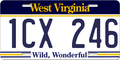 WV license plate 1CX246
