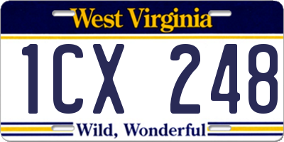 WV license plate 1CX248