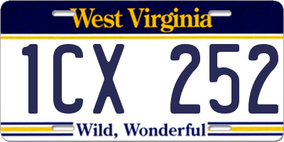 WV license plate 1CX252