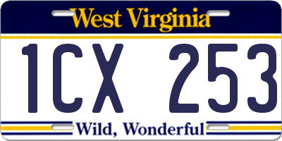 WV license plate 1CX253