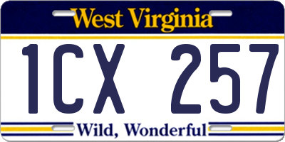 WV license plate 1CX257