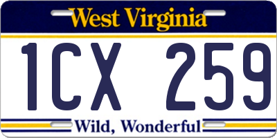 WV license plate 1CX259