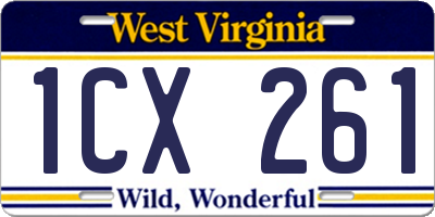 WV license plate 1CX261