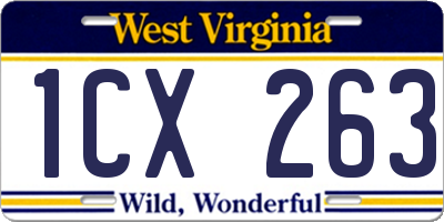 WV license plate 1CX263