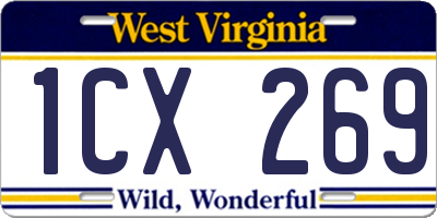 WV license plate 1CX269