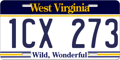 WV license plate 1CX273