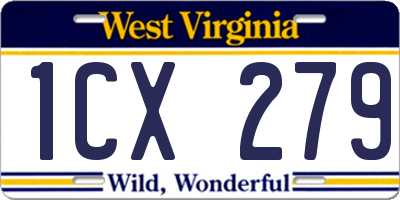 WV license plate 1CX279