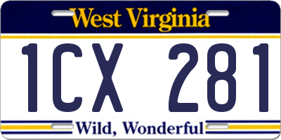 WV license plate 1CX281