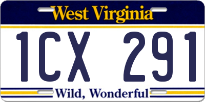 WV license plate 1CX291