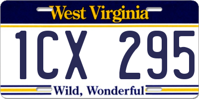 WV license plate 1CX295