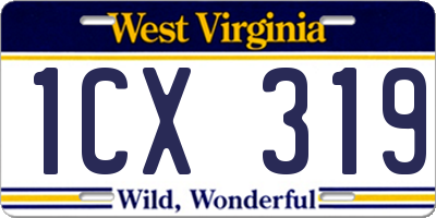 WV license plate 1CX319