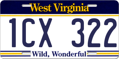 WV license plate 1CX322