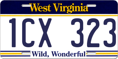 WV license plate 1CX323