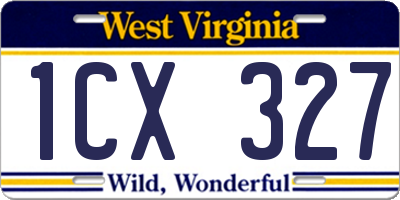 WV license plate 1CX327