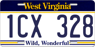 WV license plate 1CX328